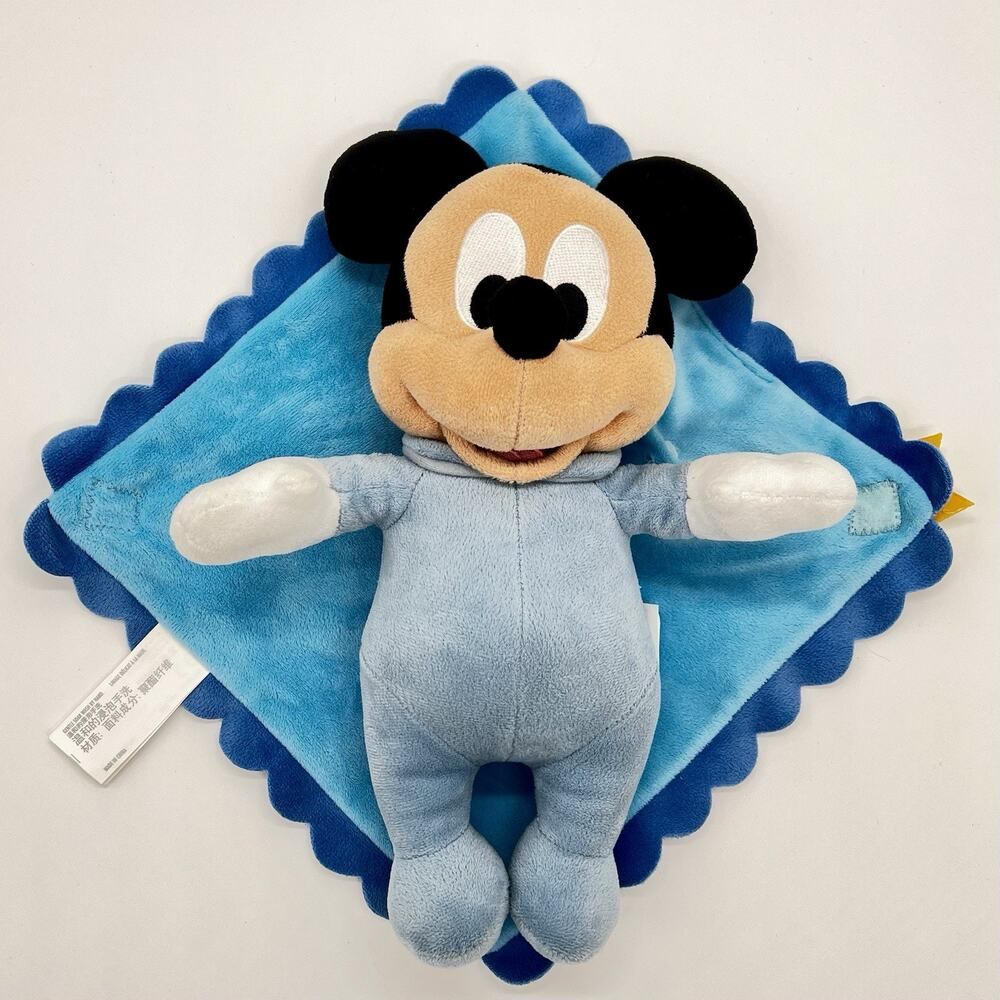 Disney Babies Mickey Mouse Lovey Security Blanket Plush Blue Baby Disney Parks